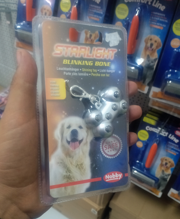Led Lampe de sécurité Blinking Bone 5cm pour chien - Nobby accessoire chien luxe accessoire chien pas cher accessoires chiens originaux accessoires pour petit chien boutique chien en ligne harnais chien beloccasion
