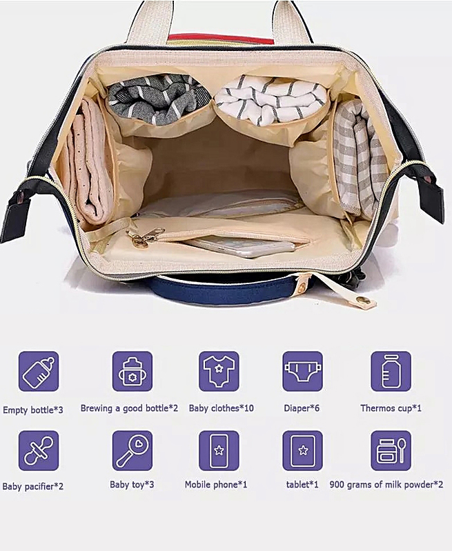 Sac à dos à couches sac à dos de voyage multifonction imperméable Nappy  pour soins de bébé