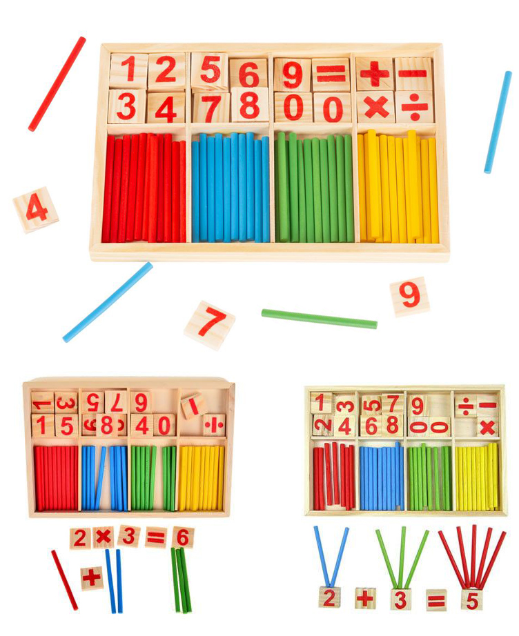 Jeux de mathématiques en bois couleur pour enfants, jeux d'appariem