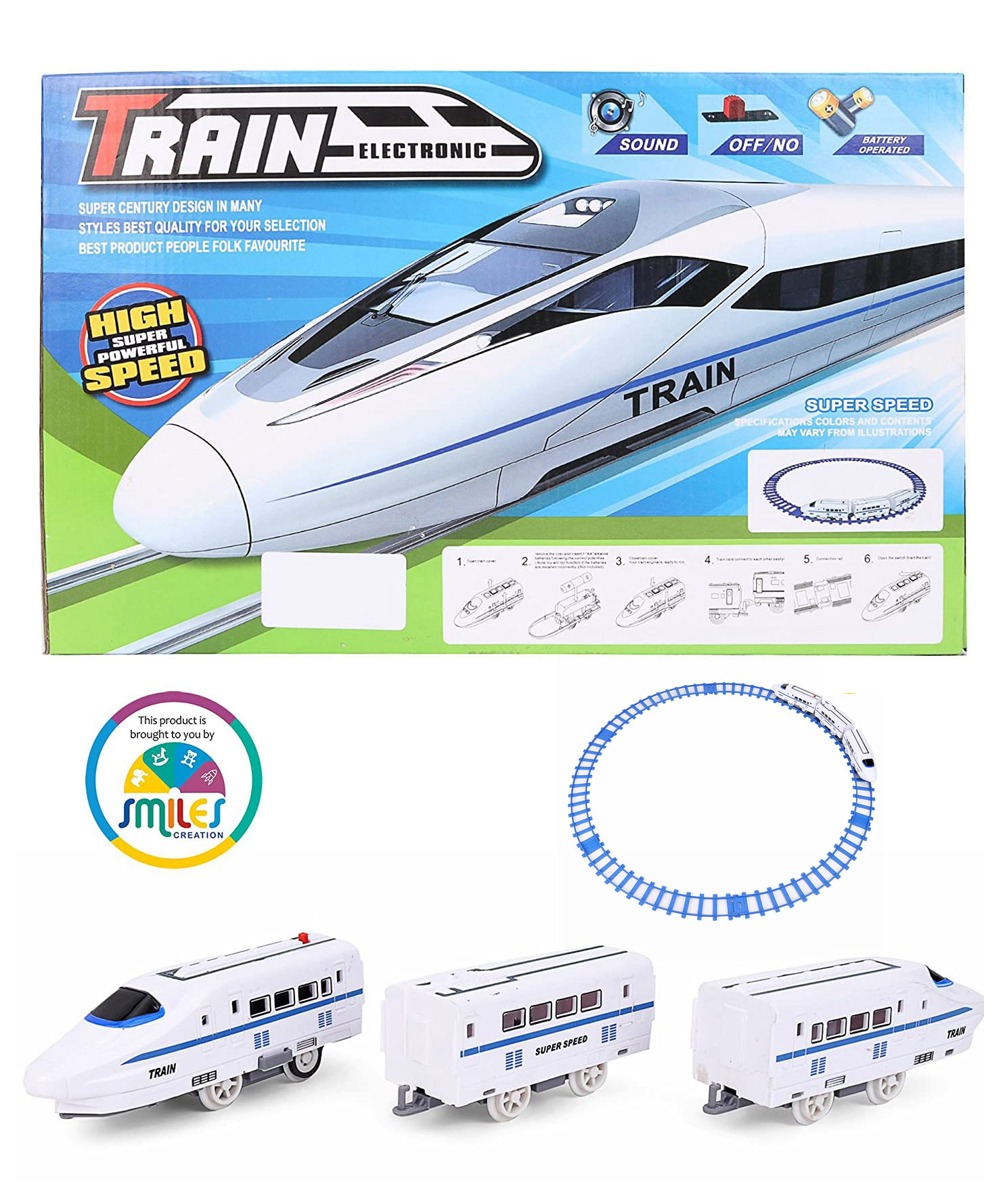 Jouet Train de grande vitesse avec effets sonores et lumineux pour enfants