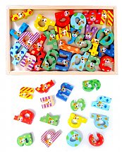 Jouet Alphabet éducatif et décoratif en bois coloré - Montessori