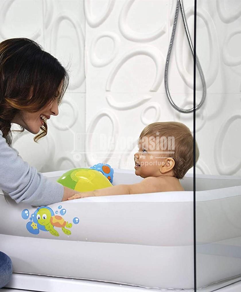 Baignoire bébé piscine gonflable rose 86 x 86 x 25 cm jouets - Bain cabine  de douche 
